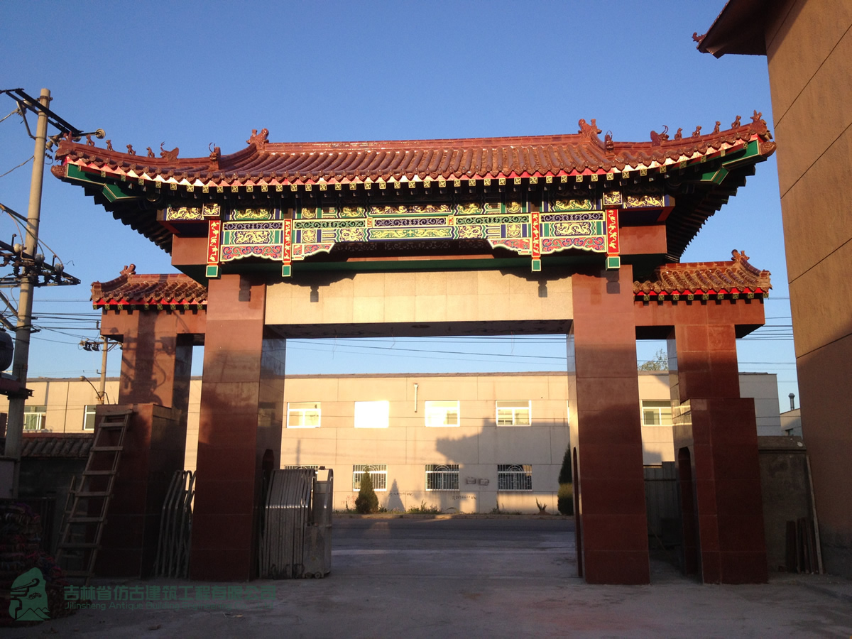 酒廠仿古門頭施工案例